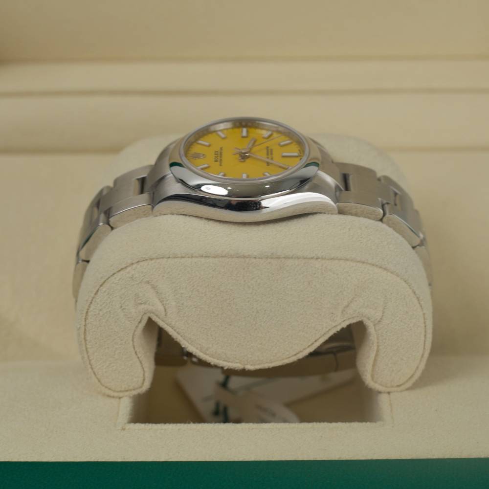 Rolex Oyster Perpetual 31mm - Ref: 277200-0005 - Yellow Stick Dial, Stainless Steel Oyster Bracelet Watch