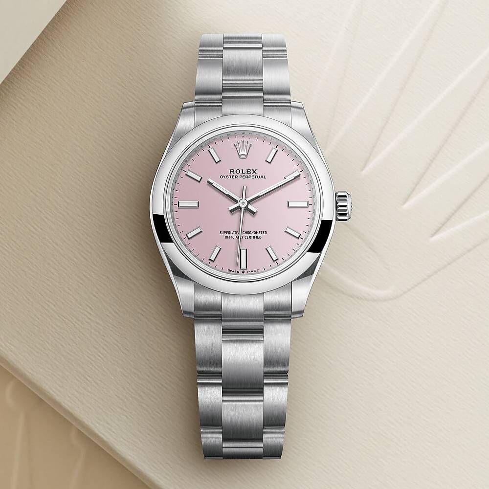 Rolex Oyster Perpetual 31mm - Ref: 277200-0009 - Candy Pink Stick Dial, Stainless Steel Oyster Bracelet Watch