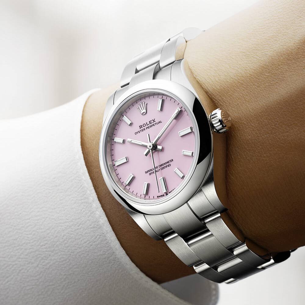 Rolex Oyster Perpetual 31mm - Ref: 277200-0009 - Candy Pink Stick Dial, Stainless Steel Oyster Bracelet Watch