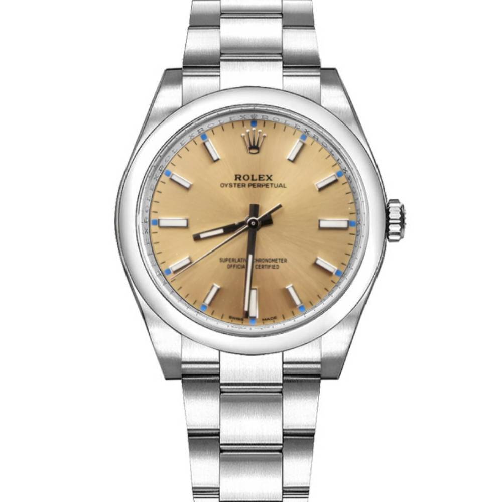 Rolex Oyster Perpetual 34mm - Ref: 114200-0022 - White Grape Stick Dial, Stainless Steel Oyster Bracelet Watch