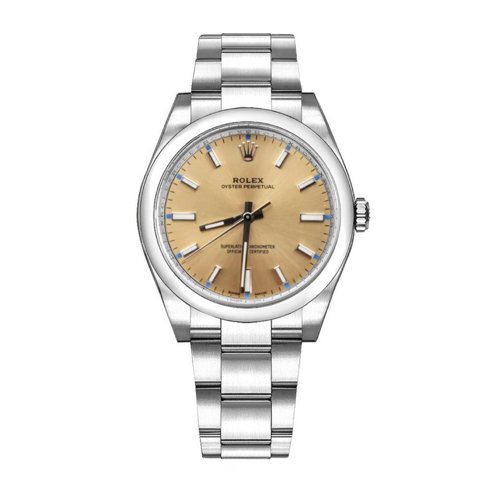 Rolex Oyster Perpetual 34mm - Ref: 114200-0022 - White Grape Stick Dial, Stainless Steel Oyster Bracelet Watch