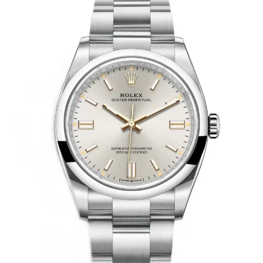 Rolex Oyster Perpetual 36mm - Ref: 126000-0001 - Silver Stick Dial, Stainless Steel Oyster Bracelet Watch