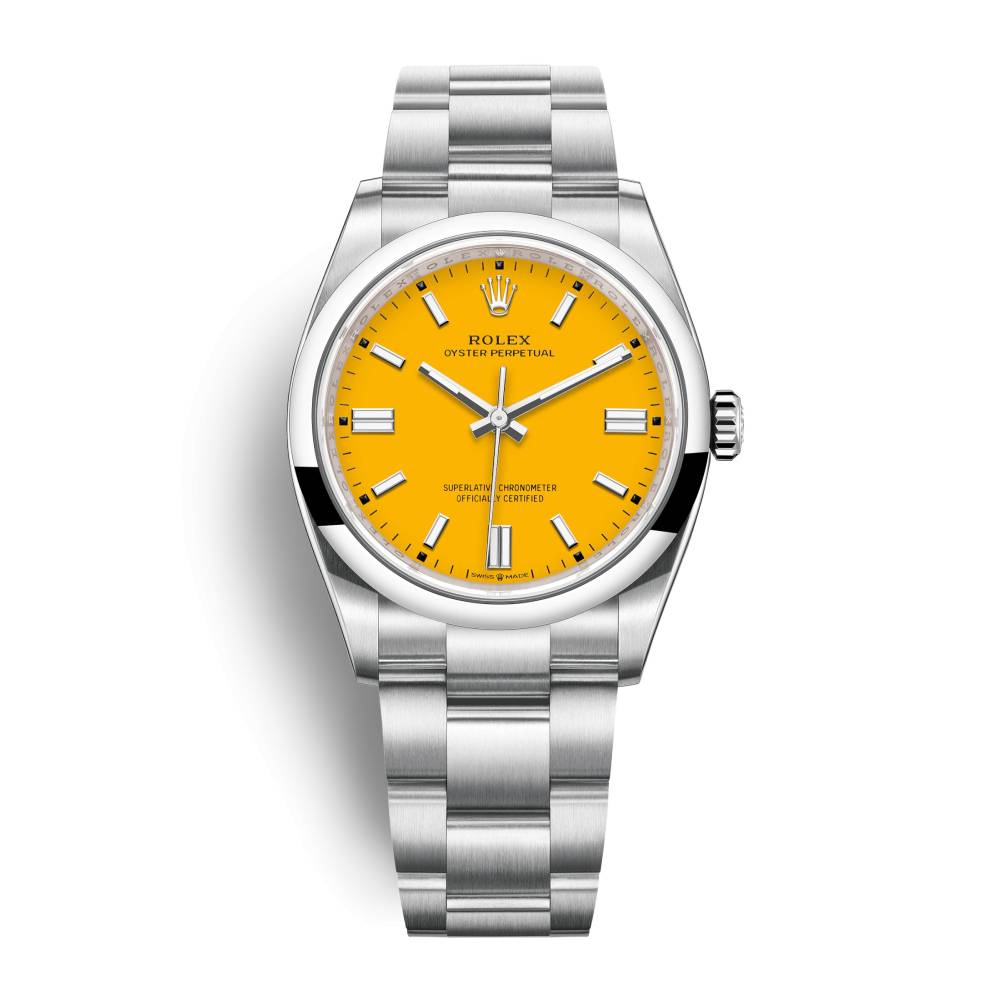 Rolex Oyster Perpetual 36mm - Ref: 126000-0004 - Yellow Stick Dial, Stainless Steel Oyster Bracelet Watch