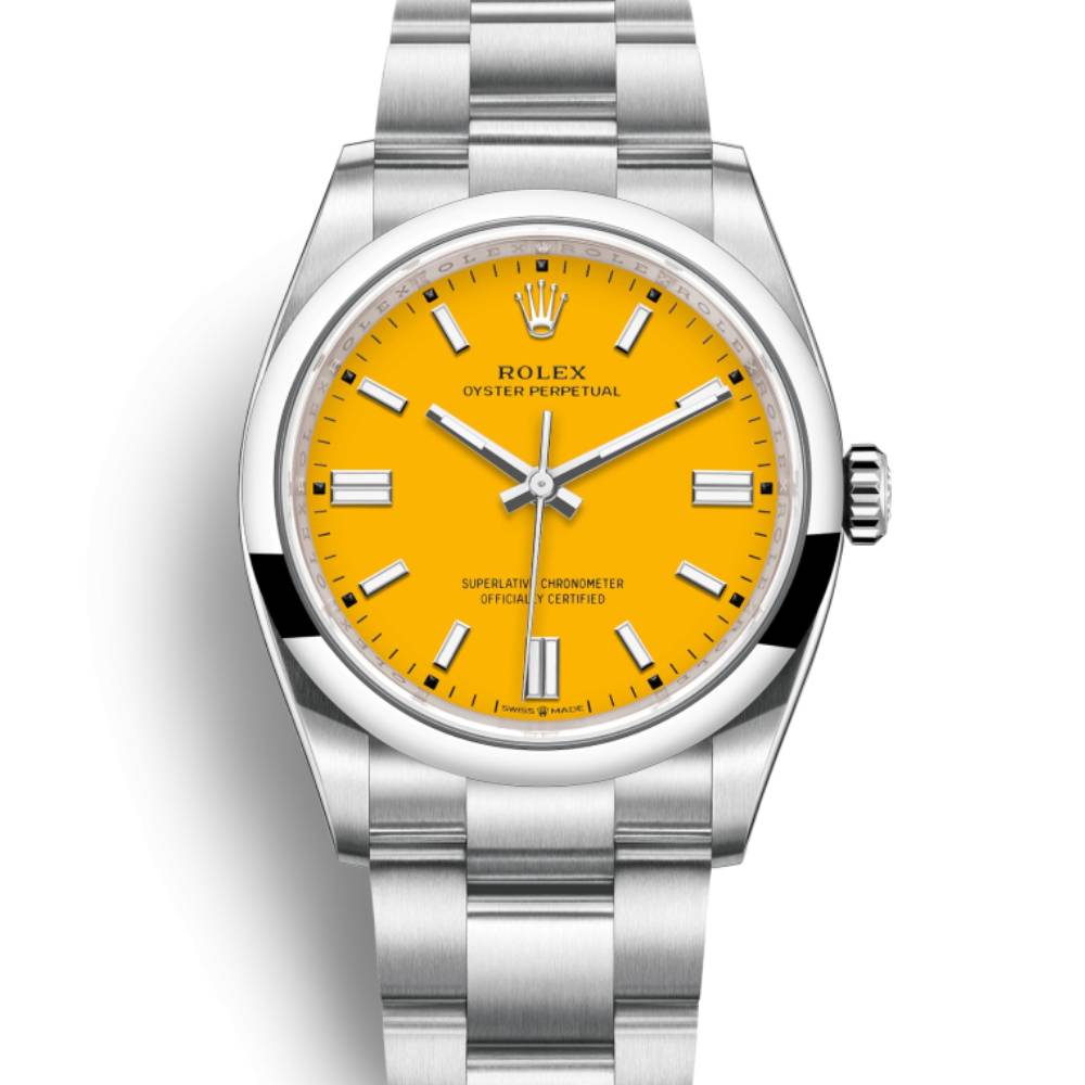 Rolex Oyster Perpetual 36mm - Ref: 126000-0004 - Yellow Stick Dial, Stainless Steel Oyster Bracelet Watch