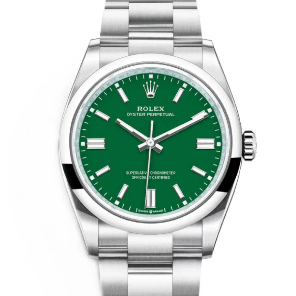 Rolex Oyster Perpetual 36mm - Ref: 126000-0005 - Green Stick Dial, Stainless Steel Oyster Bracelet Watch