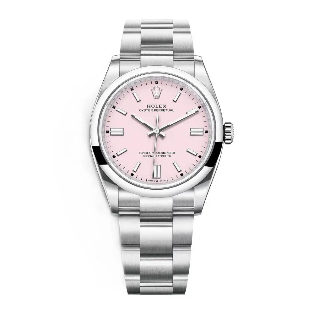 Rolex Oyster Perpetual 36mm - Ref: 126000-0008 - Candy Pink Stick Dial, Stainless Steel Oyster Bracelet Watch