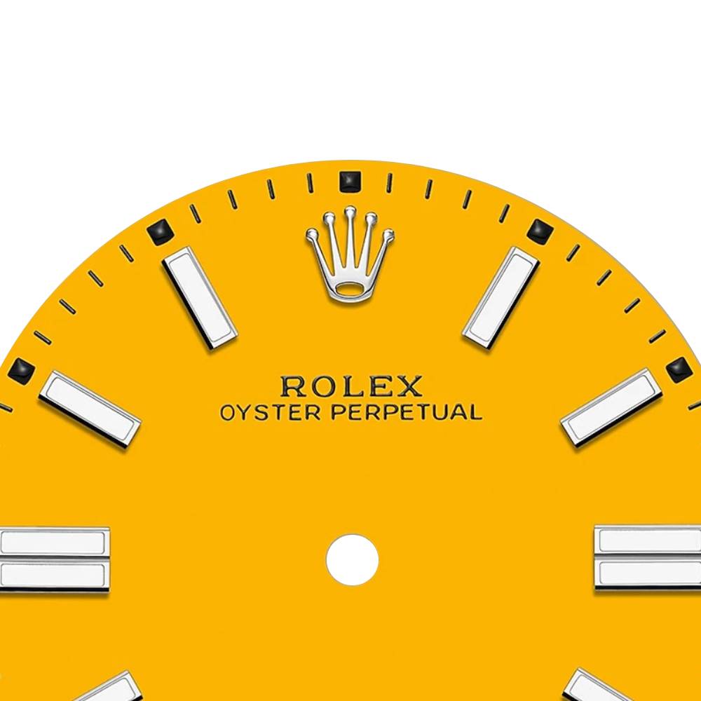 Rolex Oyster Perpetual 41mm | Stainless steel bracelet | Yellow dial Smooth bezel | Men's Watch 124300-0004