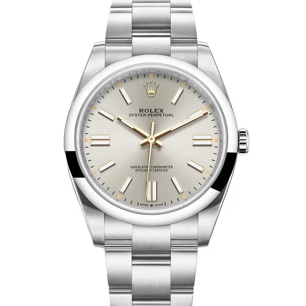 Rolex Oyster Perpetual 41mm - Ref: 124300-0001 - Silver Stick Dial, Stainless Steel Oyster Bracelet Men's Watch