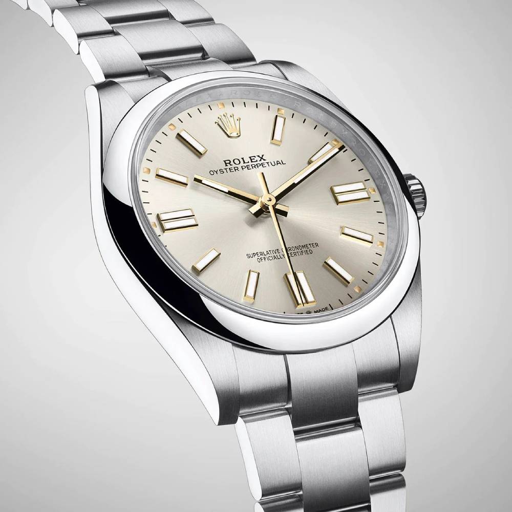 Rolex Oyster Perpetual 41mm - Ref: 124300-0001 - Silver Stick Dial, Stainless Steel Oyster Bracelet Men's Watch