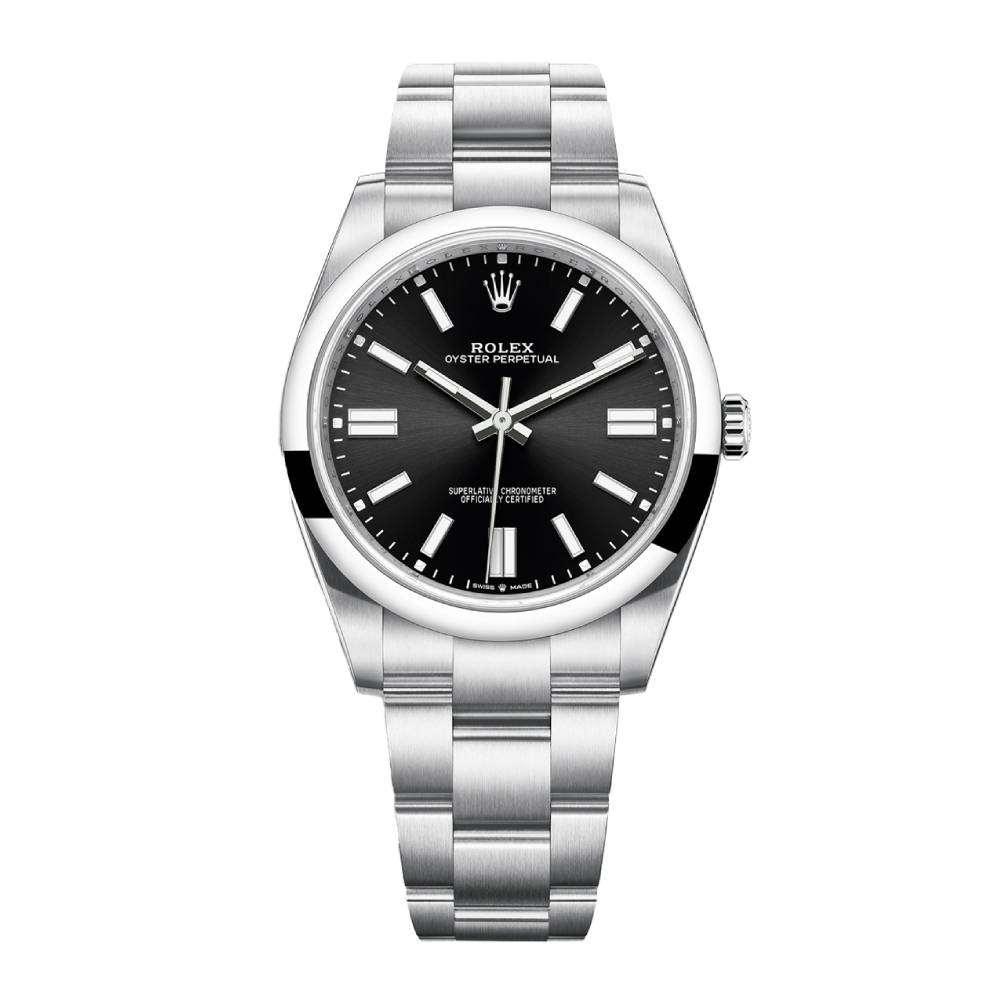 Rolex Oyster Perpetual 41mm - Ref: 124300-0002 - Black Stick Dial, Stainless Steel Oyster Bracelet Men's Watch