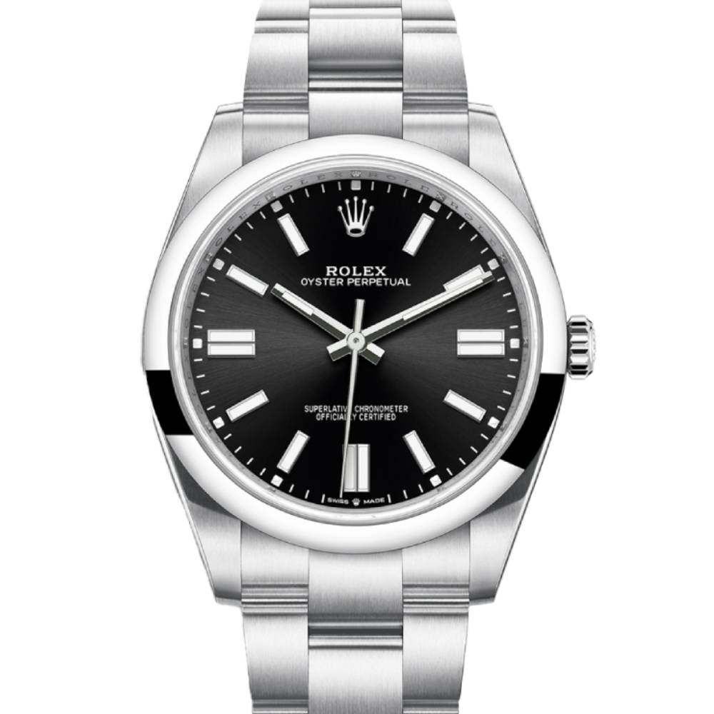 Rolex Oyster Perpetual 41mm - Ref: 124300-0002 - Black Stick Dial, Stainless Steel Oyster Bracelet Men's Watch