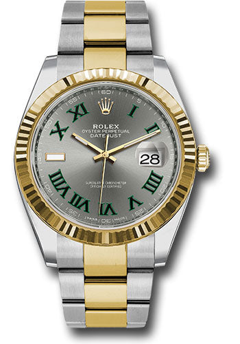 Rolex Oyster Perpetual Datejust 41mm | Two-Tone Stainless Steel and 18k Yellow Gold Oyster bracelet | Slate dial fluted bezel | Stainless Steel and 18k Yellow Gold Case Men's Watch 126333