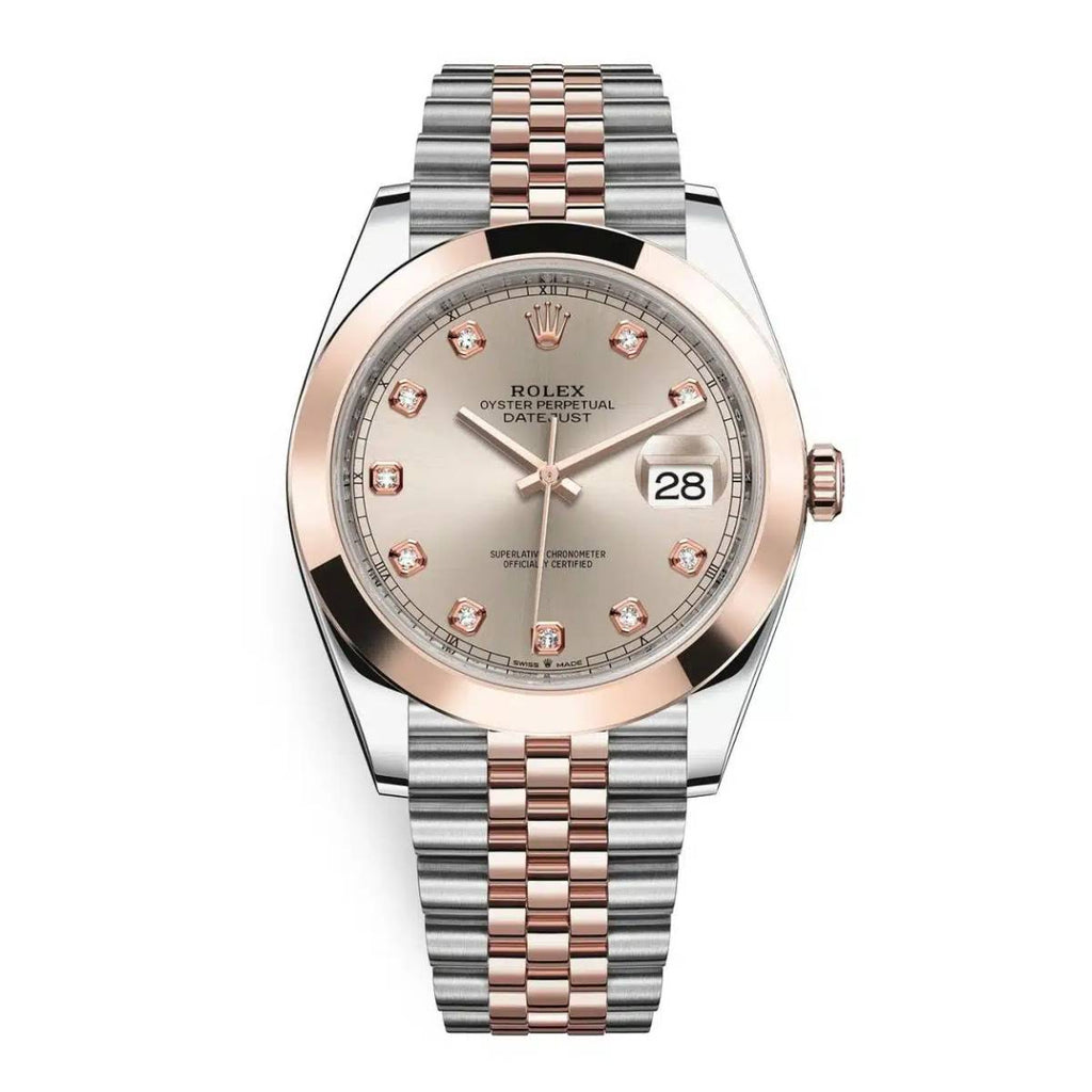 Rolex Oyster Perpetual Datejust 41mm | Two-Tone Stainless Steel and 18k Everose Gold Jubilee bracelet | Sundust diamond dial Smooth bezel | Stainless Steel and 18k Everose Gold Case Men's Watch 126301-0008