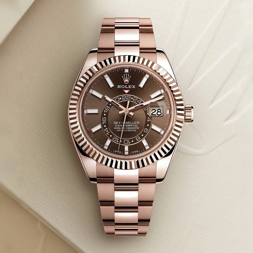 Rolex Sky-Dweller 42 mm | 18k Everose gold Oyster bracelet | Chocolate dial | Men's Watch 326935-0006