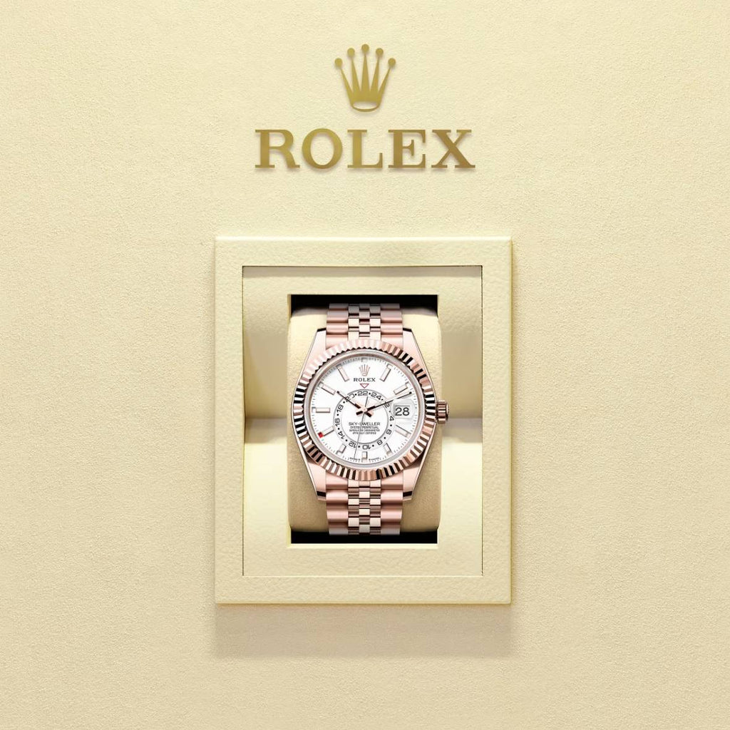 2024 Release Rolex Sky-Dweller 42 mm | 18k Everose Gold Jubilee Bracelet | Intense white dial Fluted bezel | 18k Everose gold Case Men's Watch 336935