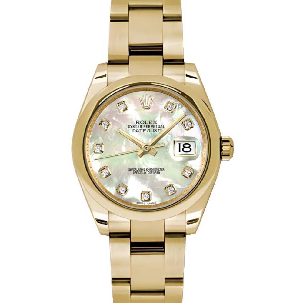Rolex Datejust 31mm - Ref: 178248 mdo - White Mother of Pearl Dial, 18K Yellow Gold Oyster Bracelet Women's Watch