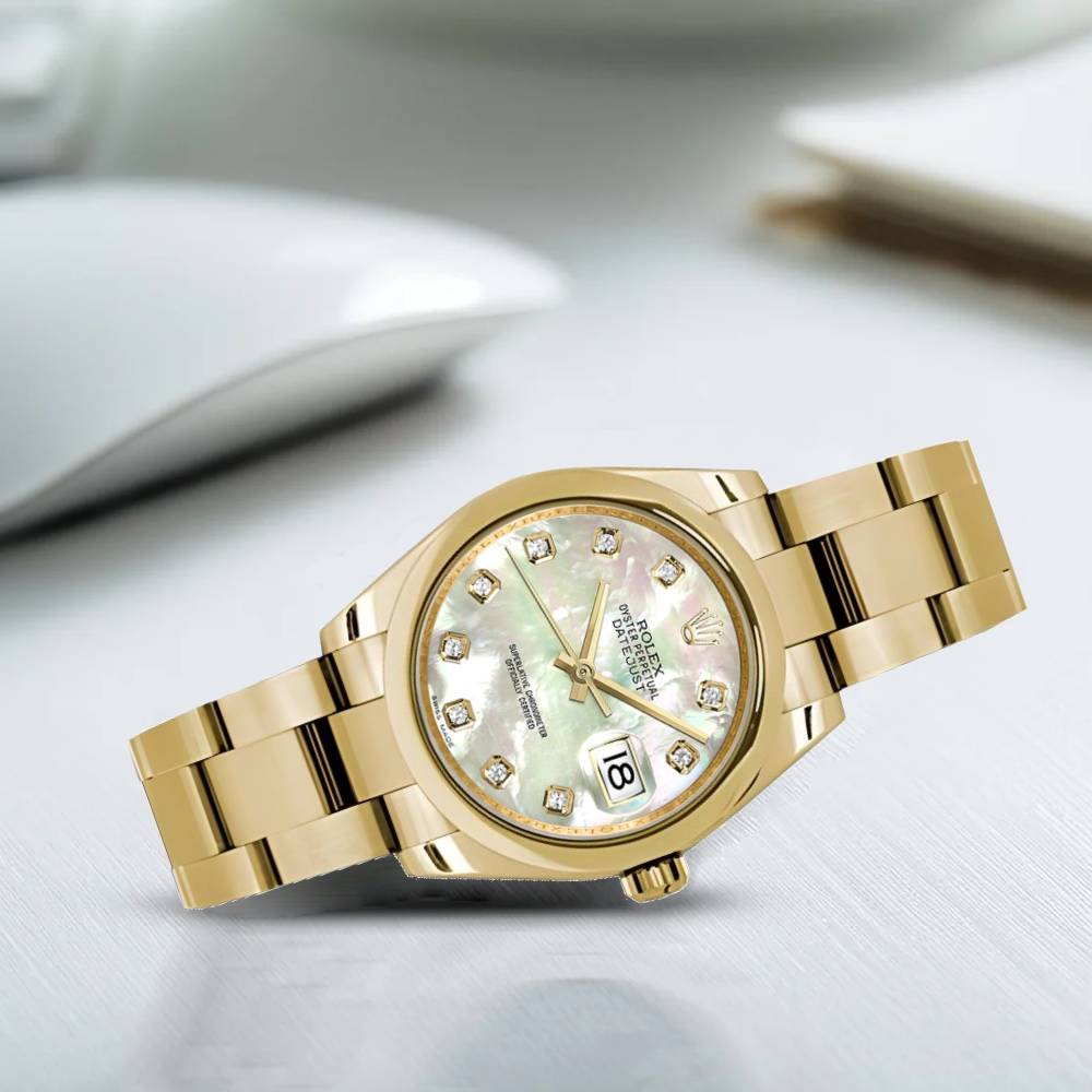 Rolex Datejust 31mm - Ref: 178248 mdo - White Mother of Pearl Dial, 18K Yellow Gold Oyster Bracelet Women's Watch