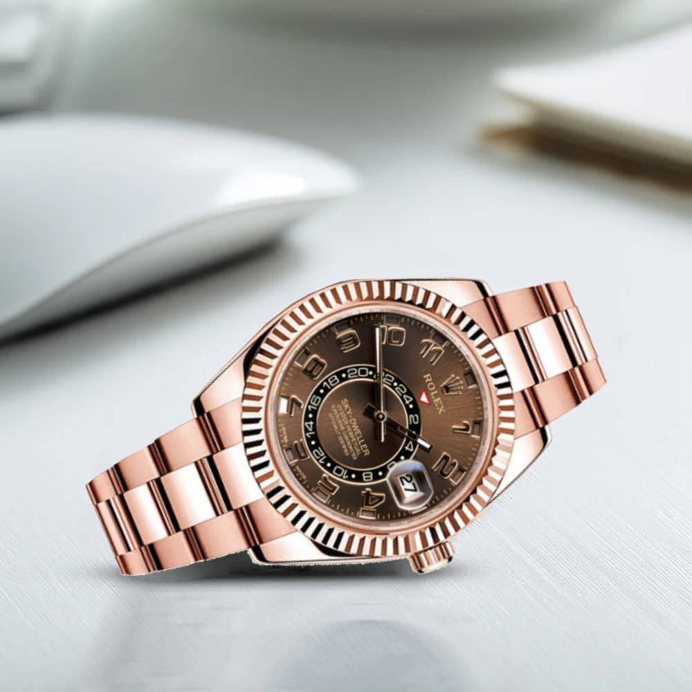 Rolex Sky-Dweller 42mm - Ref: 326935C - Chocolate Roman Dial, 18K Rose Gold Oyster Bracelet Men's Watch