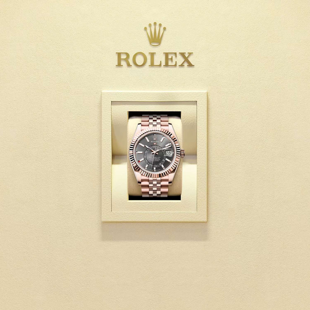 Rolex Sky-Dweller 42 mm | 18k Everose Gold Jubilee Bracelet | Slate dial Fluted bezel | 18k Everose gold Case Men's Watch 336935-0008