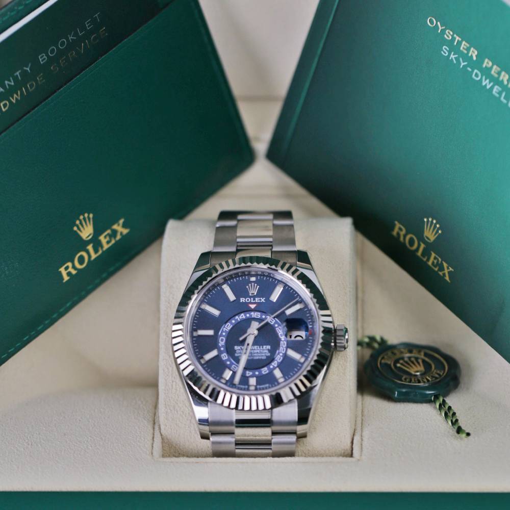 Rolex Sky-Dweller 42mm - Ref: 336934 - Bright Blue Stick Dial, Stainless Steel Oyster Bracelet Watch