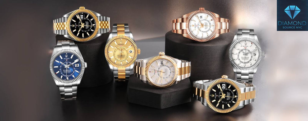 Collector's luxury Rolex Sky-Dweller with blue dial