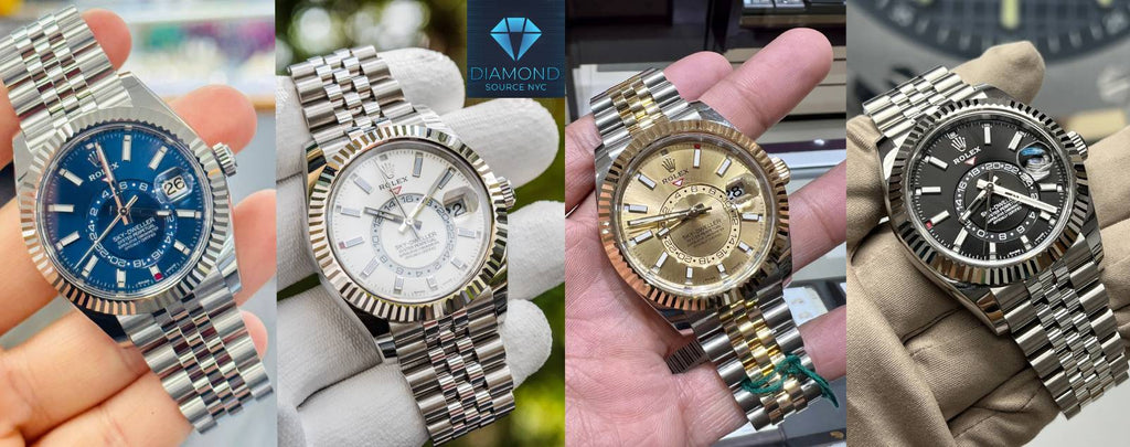 Different color options of Rolex Sky-Dweller
