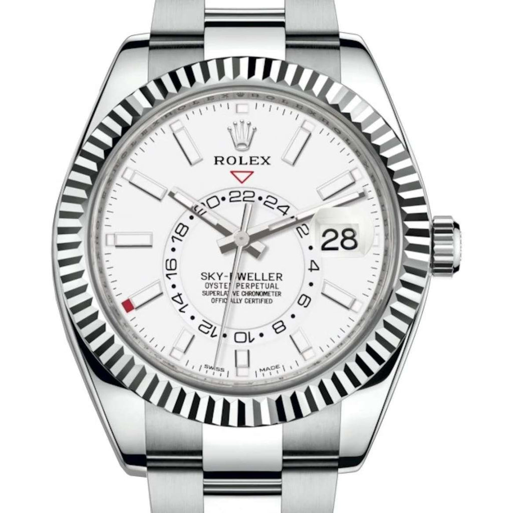 Rolex Sky-Dweller Automatic Men's 18kt White Gold White Dial Oyster Watch 326934-0001