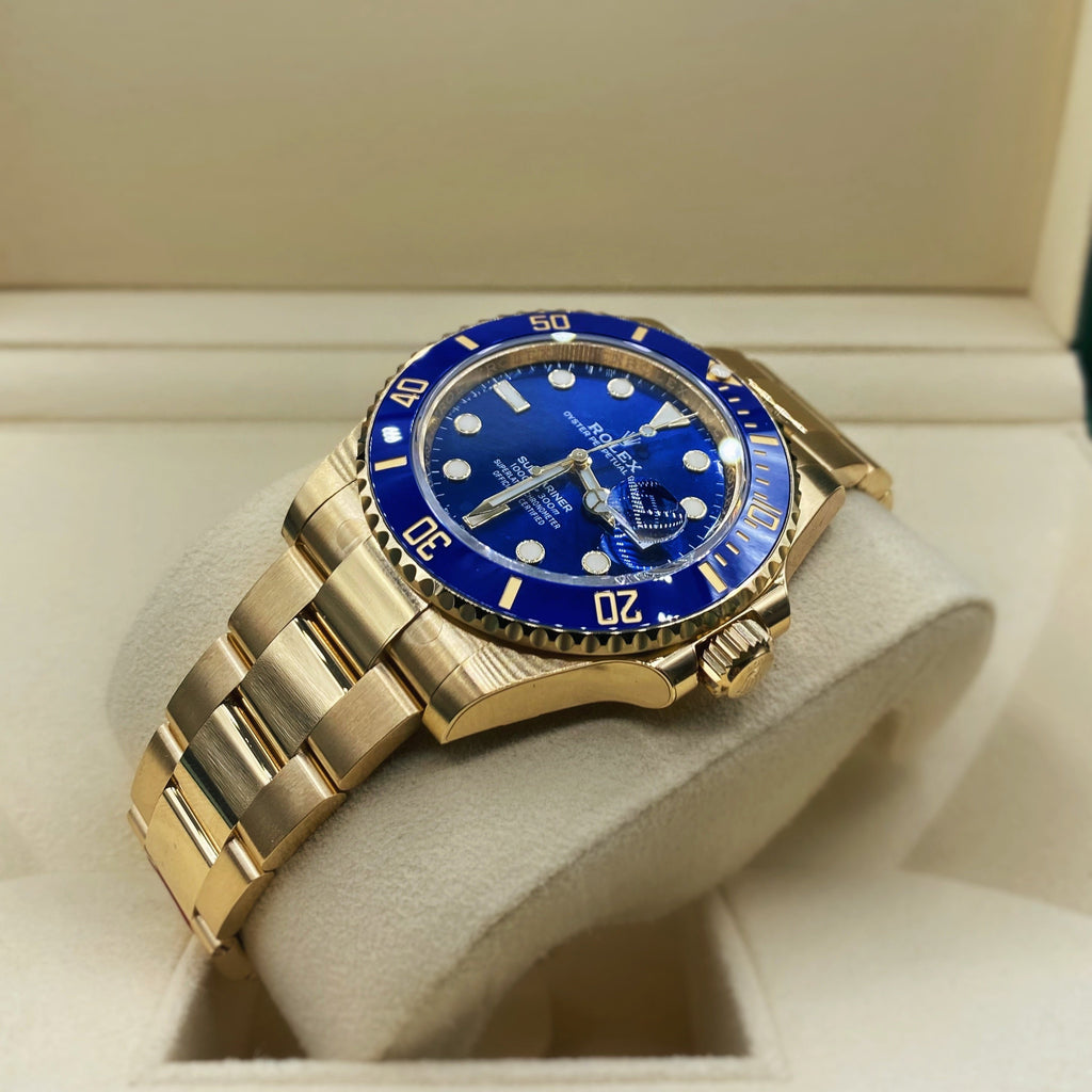 Rolex Submariner 40 mm | 18k Yellow Gold Oyster bracelet | Blue dial Blue bezel | 18k Yellow Gold Case Men's Watch 116618BL