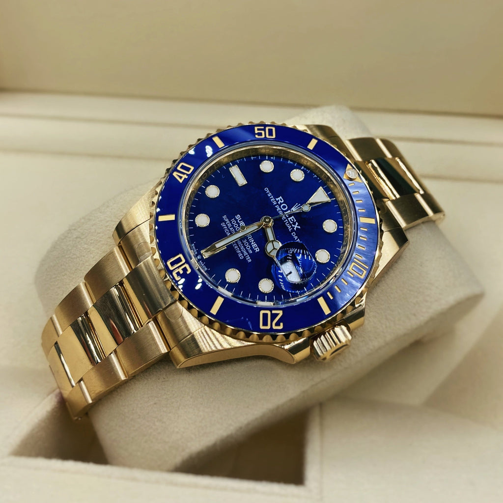 Rolex Submariner 40 mm | 18k Yellow Gold Oyster bracelet | Blue dial Blue bezel | 18k Yellow Gold Case Men's Watch 116618BL