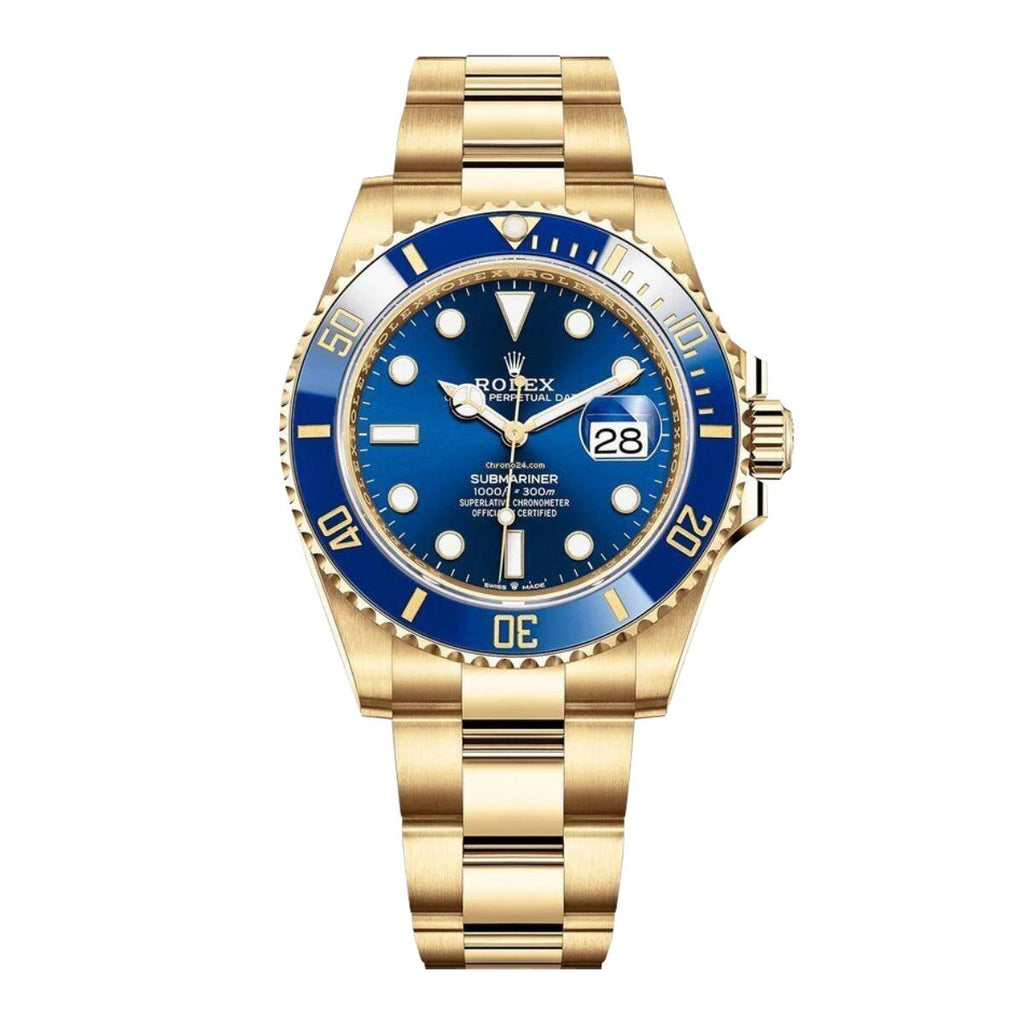 Rolex Submariner 40 mm | 18k Yellow Gold Oyster bracelet | Blue dial Blue bezel | 18k Yellow Gold Case Men's Watch 116618BL