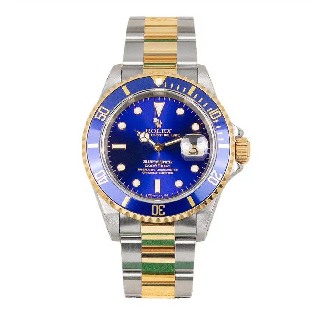 Rolex Submariner 40 mm | Two-Tone 18k Yellow Gold and Stainless Steel Oyster bracelet | Blue dial Blue bezel | 18k Yellow Gold and Stainless Steel Case Men's Watch 16613