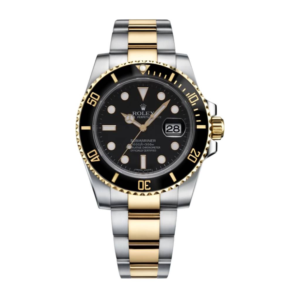 Rolex Submariner 40 mm | Two-Tone 18k Yellow Gold and Stainless Steel Oyster bracelet | Black Index dial Black bezel | Men's Watch 116613LN