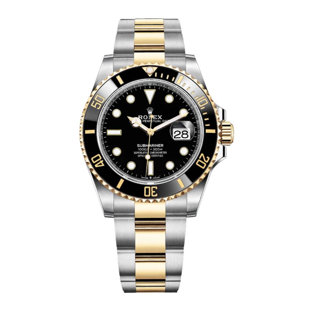 Rolex Submariner 41 mm | Two-Tone 18k Yellow Gold and Stainless Steel Oyster bracelet | Black dial Black bezel | 18k Yellow Gold and Stainless Steel Case Men's Watch 126613ln-0002