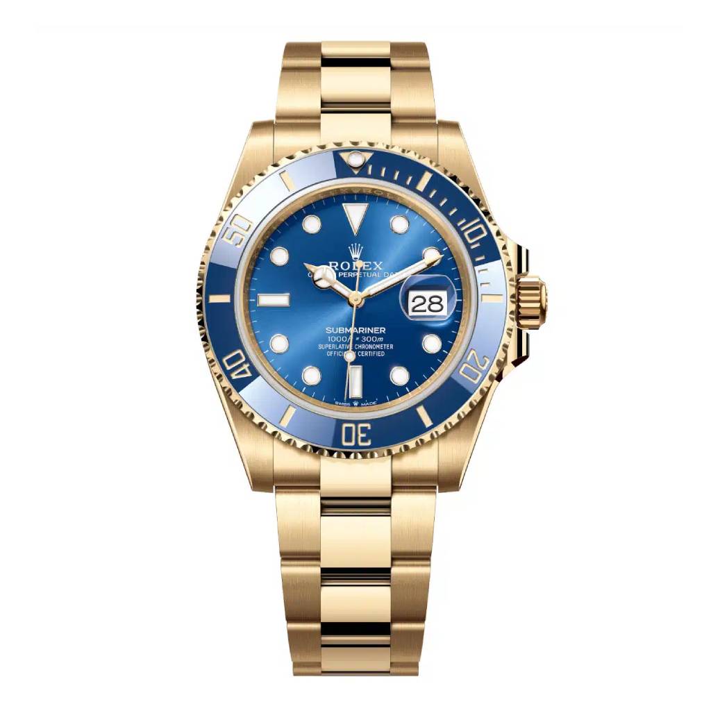 Rolex Submariner 41 mm | 18k Yellow Gold Oyster bracelet | Royal Blue dial Blue bezel | 18k Yellow Gold Case Men's Watch 126618lb-0002