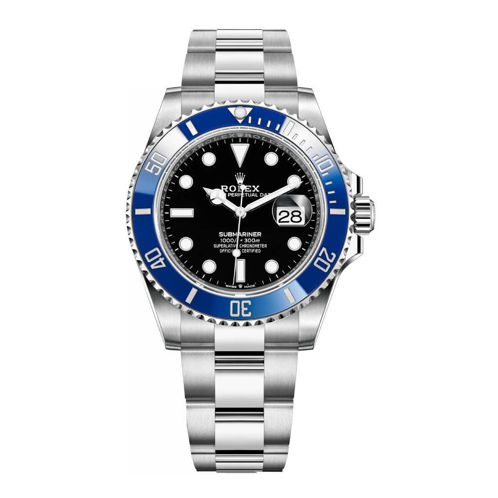 Rolex Submariner 41 mm | 18k White Gold Oyster bracelet | Black dial Blue bezel | 18k White Gold Case Men's Watch 126619lb-0003