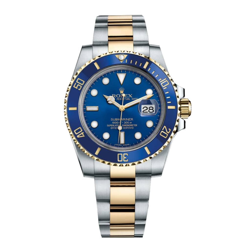 Rolex Submariner Bluesy 40 mm | Two-Tone 18k Yellow Gold and Stainless Steel Oyster bracelet | Blue Index dial Blue bezel | 18k Yellow Gold and Stainless Steel Case Men's Watch 116613lb-0005