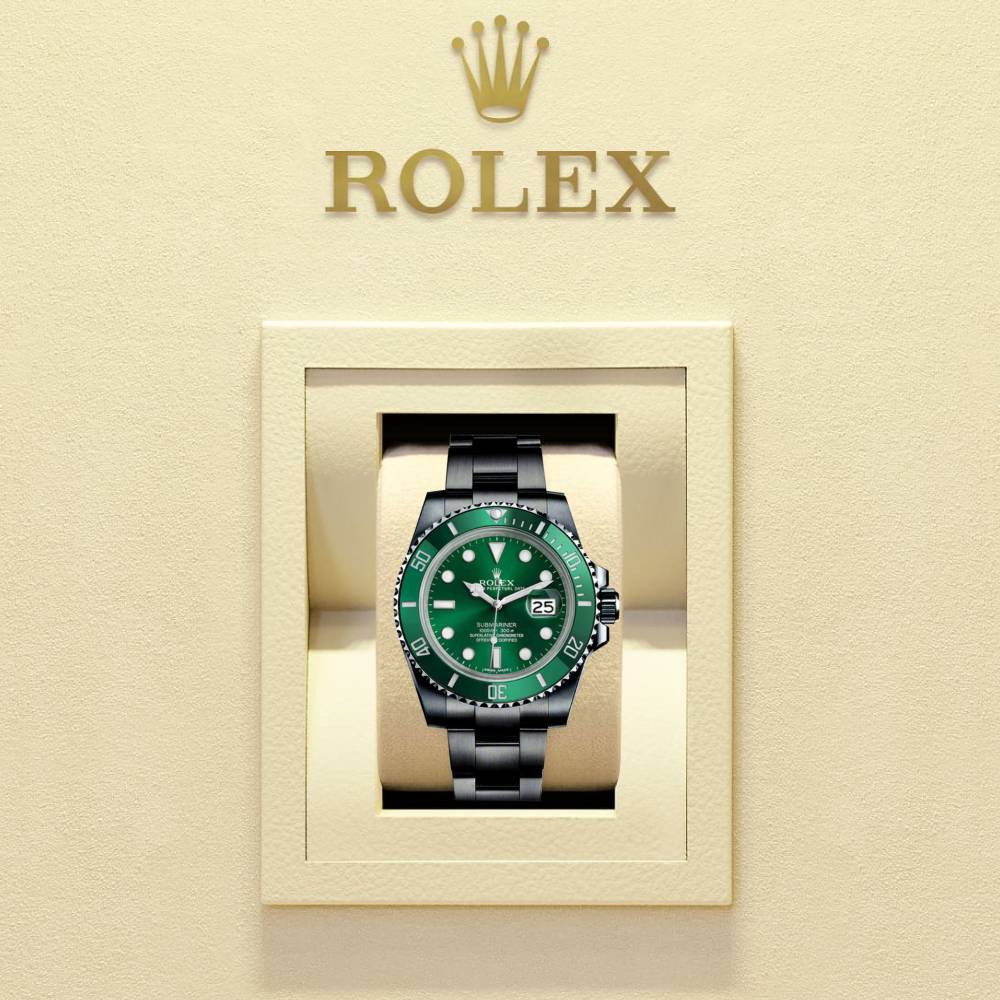 Rolex Submariner Date 40mm - Ref: 116610lv-0002 (PVD) - Green Dial, Black PVD Stainless Steel Oyster Bracelet Watch