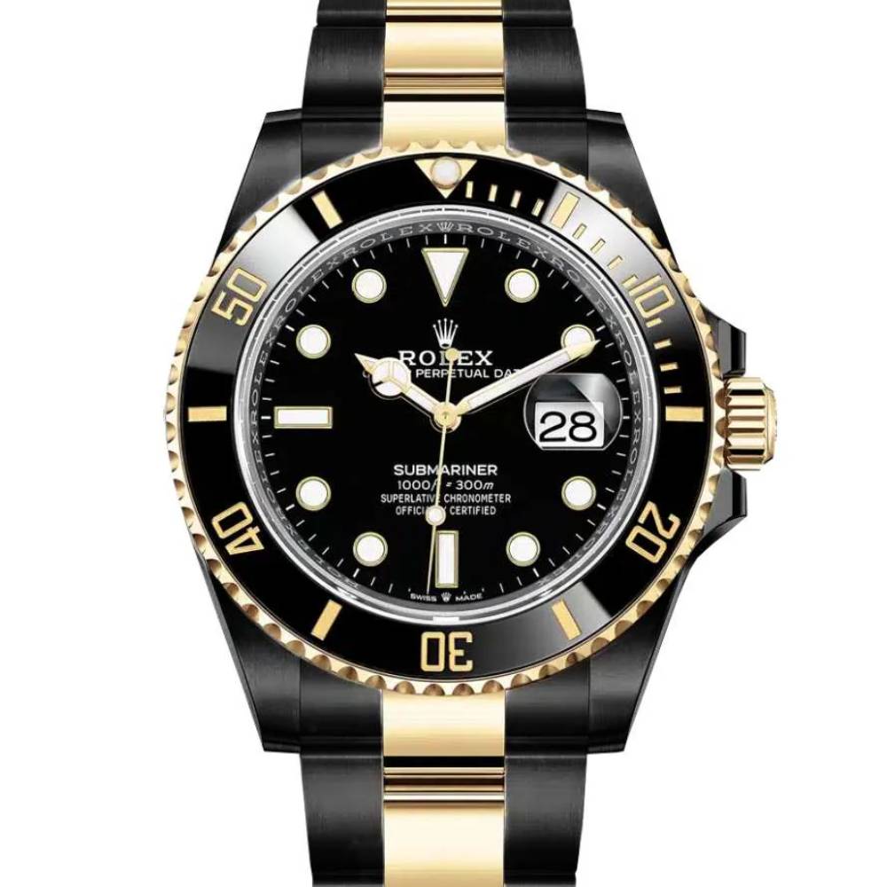 Rolex Submariner Date 41mm | Two-Tone Black PVD Stainless steel & 18k Yellow Gold bracelet | Black dial | Men's Watch 126613ln-0002 (PVD)