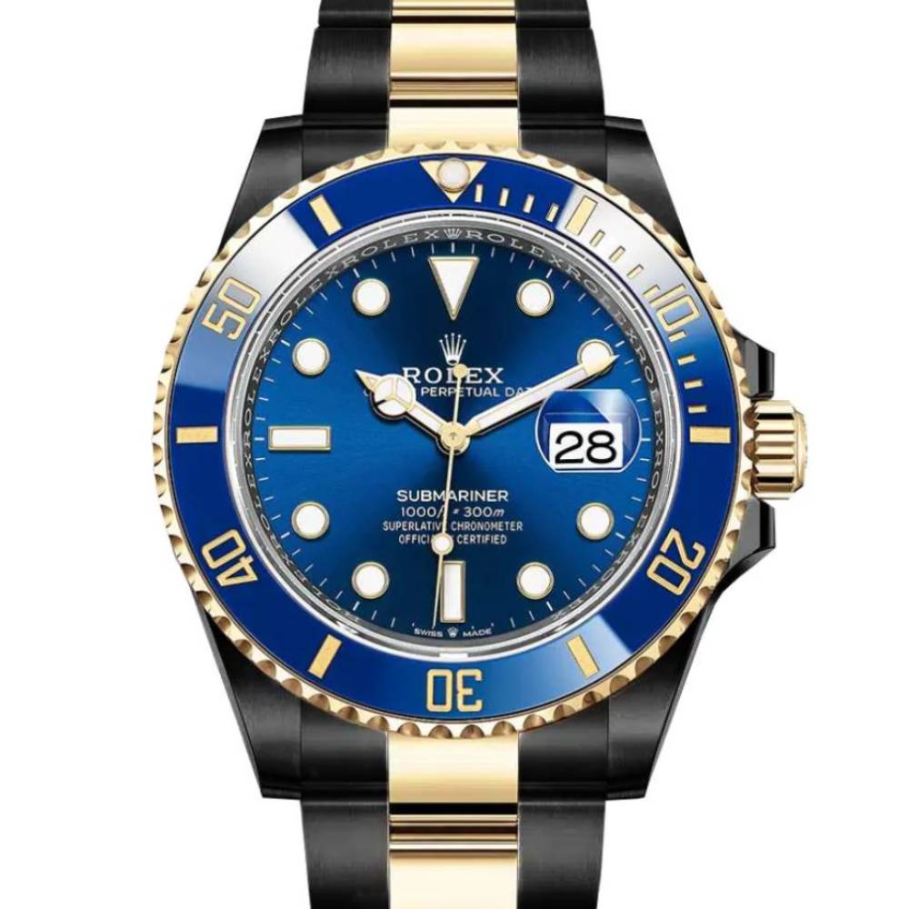 Rolex Submariner Date 41mm | Two-Tone Black PVD Stainless steel & 18k Yellow Gold bracelet | Royal blue dial | Men's Watch 126613lb-0002 (PVD)