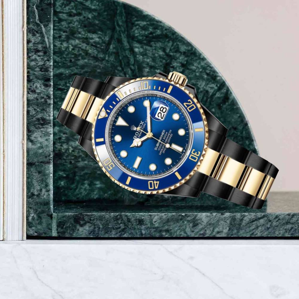 Rolex Submariner Date 41mm | Two-Tone Black PVD Stainless steel & 18k Yellow Gold bracelet | Royal blue dial | Men's Watch 126613lb-0002 (PVD)