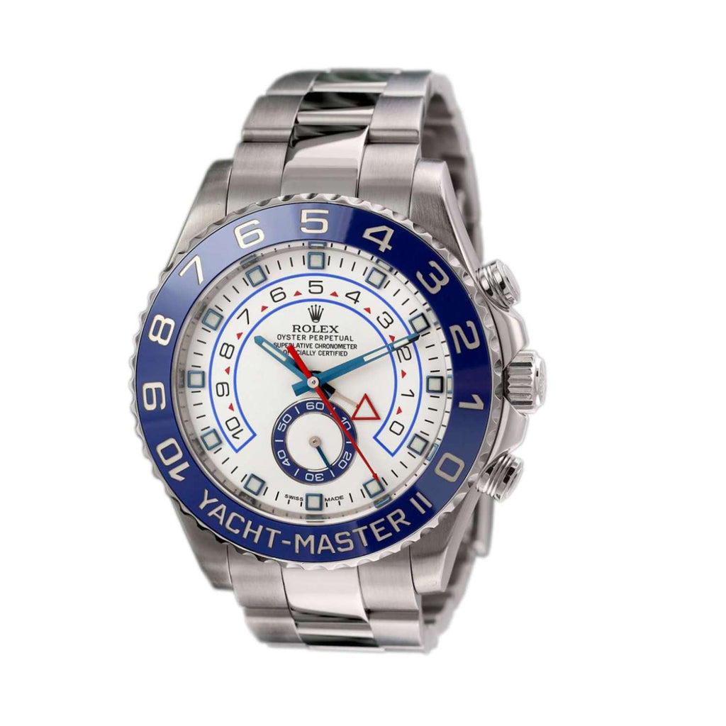 Rolex Yacht-Master II 44mm | Stainless Steel Oyster bracelet | White dial Blue bezel | Men's Watch 116680 2019 model