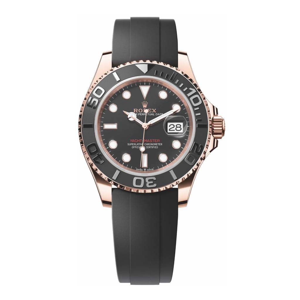 Rolex Yachtmaster 40, 18k Rose Gold, Black dial, Oysterflex Bracelet, Automatic, Unisex Watch 126655-0002