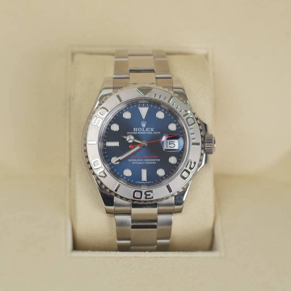 Rolex Yachtmaster 40mm - Ref: 116622BLS - Platinum Blue Dial, Stainless Steel Oyster Bracelet Men's Watch