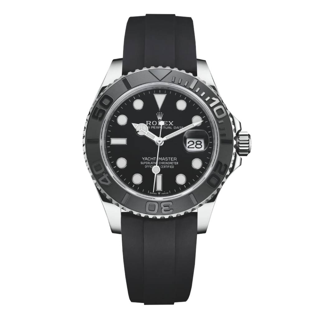 Rolex Yachtmaster 42mm - Ref: 226659-0002 - Black Dial & 18K White Gold Case, Black Oysterflex Bracelet Men's Watch