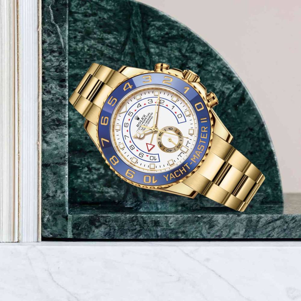Rolex Yachtmaster II 44mm - Ref: 116688-0002 - White Dial, 18K Yellow Gold Oyster Bracelet Men's Watch