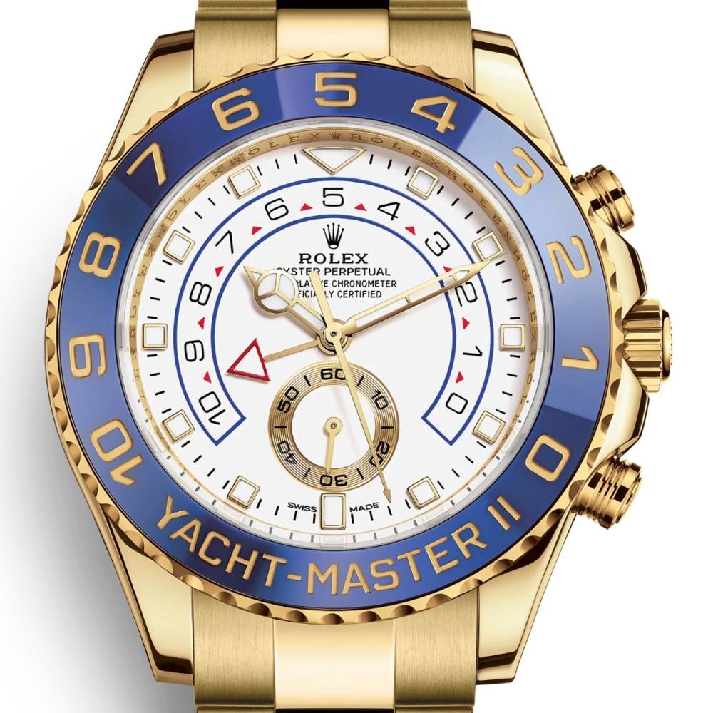 Rolex Yachtmaster II 44mm - Ref: 116688-0002 - White Dial, 18K Yellow Gold Oyster Bracelet Men's Watch