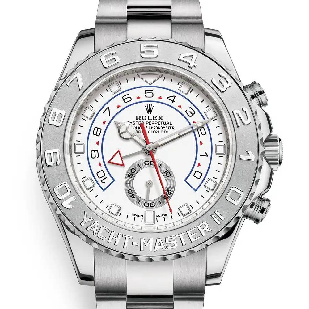 Rolex Yachtmaster II 44mm - Ref: 116689-0002 - White Dial, 18K White Gold Oyster Bracelet Men's Watch