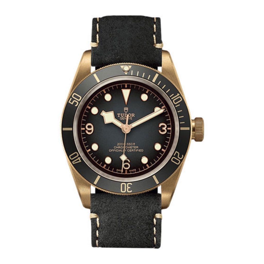 Tudor Black Bay 43mm | Black Nubuck Leather Strap | Slate Grey Dial | Satin Bronze Case Men's Watch ref. M79250BA-0001