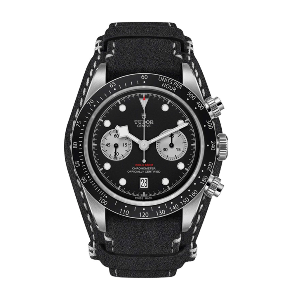 Tudor Black Bay Chrono 41mm | Black leather bracelet | Black Dial | Men's Watch ref. M79360N-0005