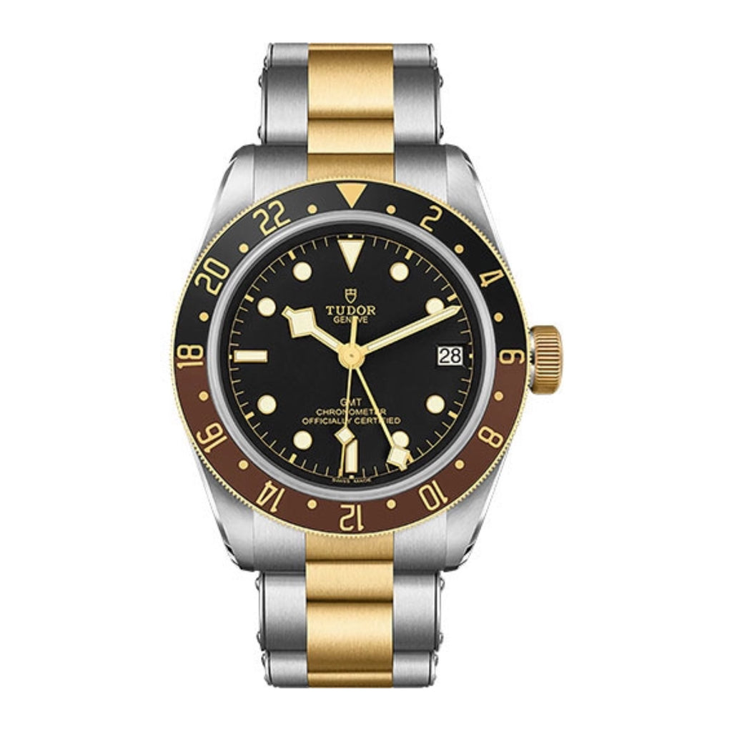 Tudor Black Bay GMT 41mm | riveted steel and yellow gold bracelet | black domed Dial | Men's Watch ref. M79833MN-0001